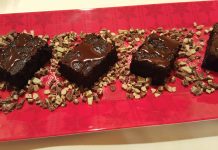 Imperial Stout Brownies with Mint Ganache Drizzle