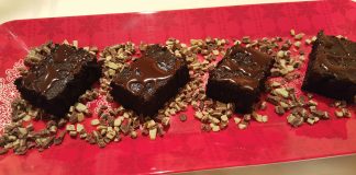 Imperial Stout Brownies with Mint Ganache Drizzle