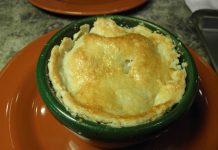 This photo shows a chicken pot pie