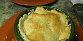 This photo shows a chicken pot pie