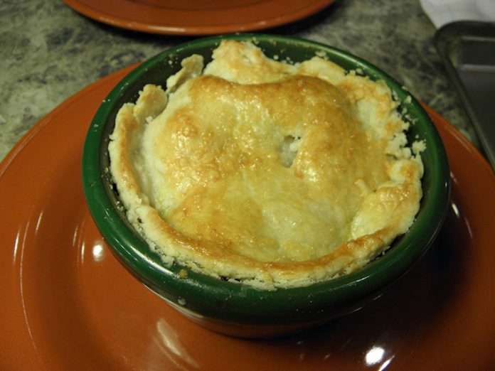 This photo shows a chicken pot pie