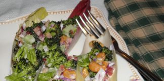 Broccoli Salad with Cashews and Thick-Cut Bacon