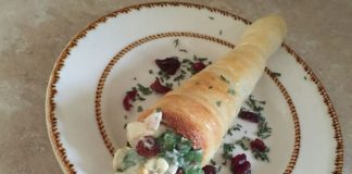 Italian Bread Cones Stuffed with Cranberry-Almond Chicken Salad