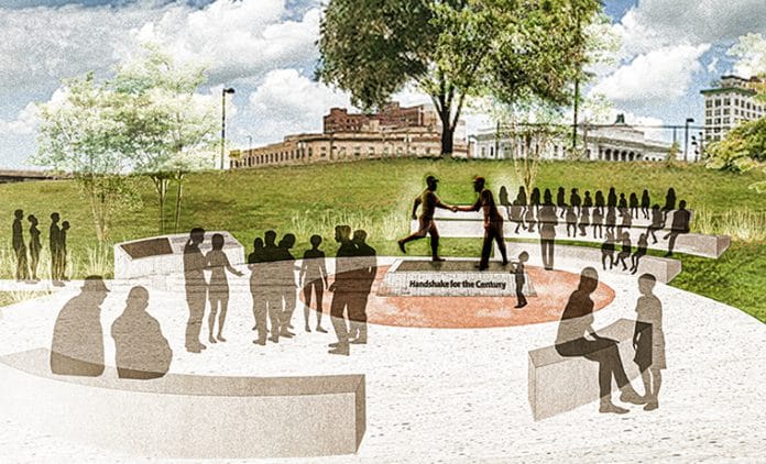 The unveiling and dedication of the Robinson-Shuba Commemorative Statue has been scheduled for Saturday, July 17, as part of Youngstown State University’s Summer Festival of the Arts in Wean Park. (Pecchia Communications)