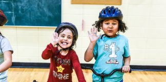 South Side Academy is seeking donations for its kindergarten biking program. Children could soon be riding bikes in their physical-education classes, but they need to raise the funds first.