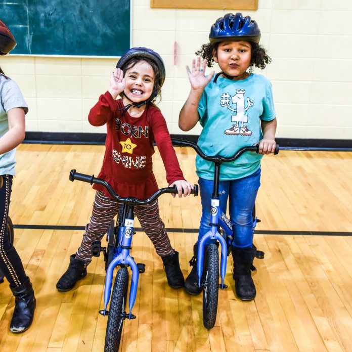 South Side Academy is seeking donations for its kindergarten biking program. Children could soon be riding bikes in their physical-education classes, but they need to raise the funds first.