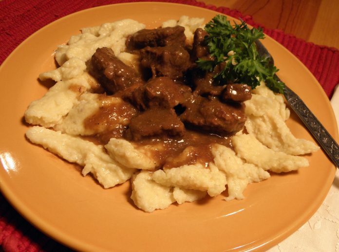 German-Style Gulasch with Spaetzle