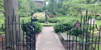 Volunteers tend to The Women’s Park in Warren, Ohio