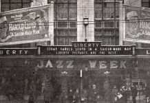 Liberty Theater (Paramount) in Youngstown showing the silent comedy “A Sailor-Made Man” (1921) with Harold Lloyd. Public-domain image. Published by the trade publication Exhibitors Herald on Feb. 18, 1922.